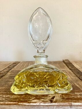 Avon Moonwind Glass Perfume Bottle with Butterfly Stopper Vintage